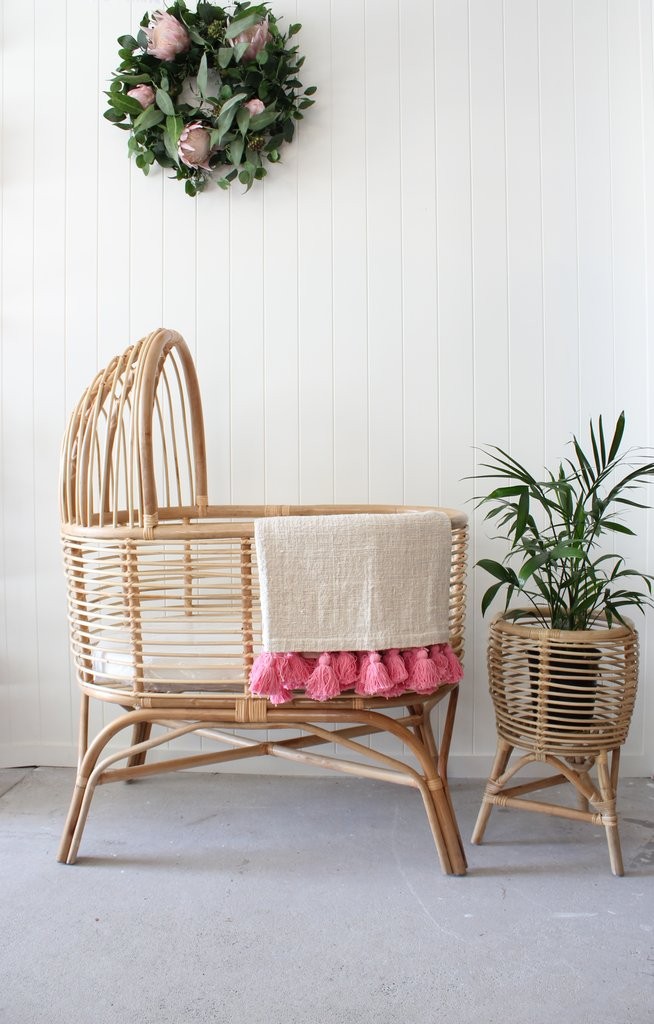 Wholesale Handmade baby bassinet rattan wicker crib infant bed baby from Vietnam/ SISU/ RFK-519