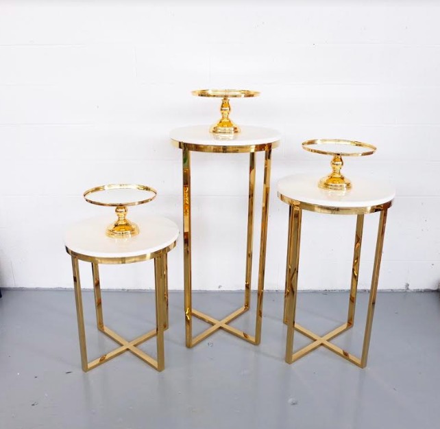 Square top pedestal metal gold wedding supplies stainless steel wedding props background flower stand other wedding decorations