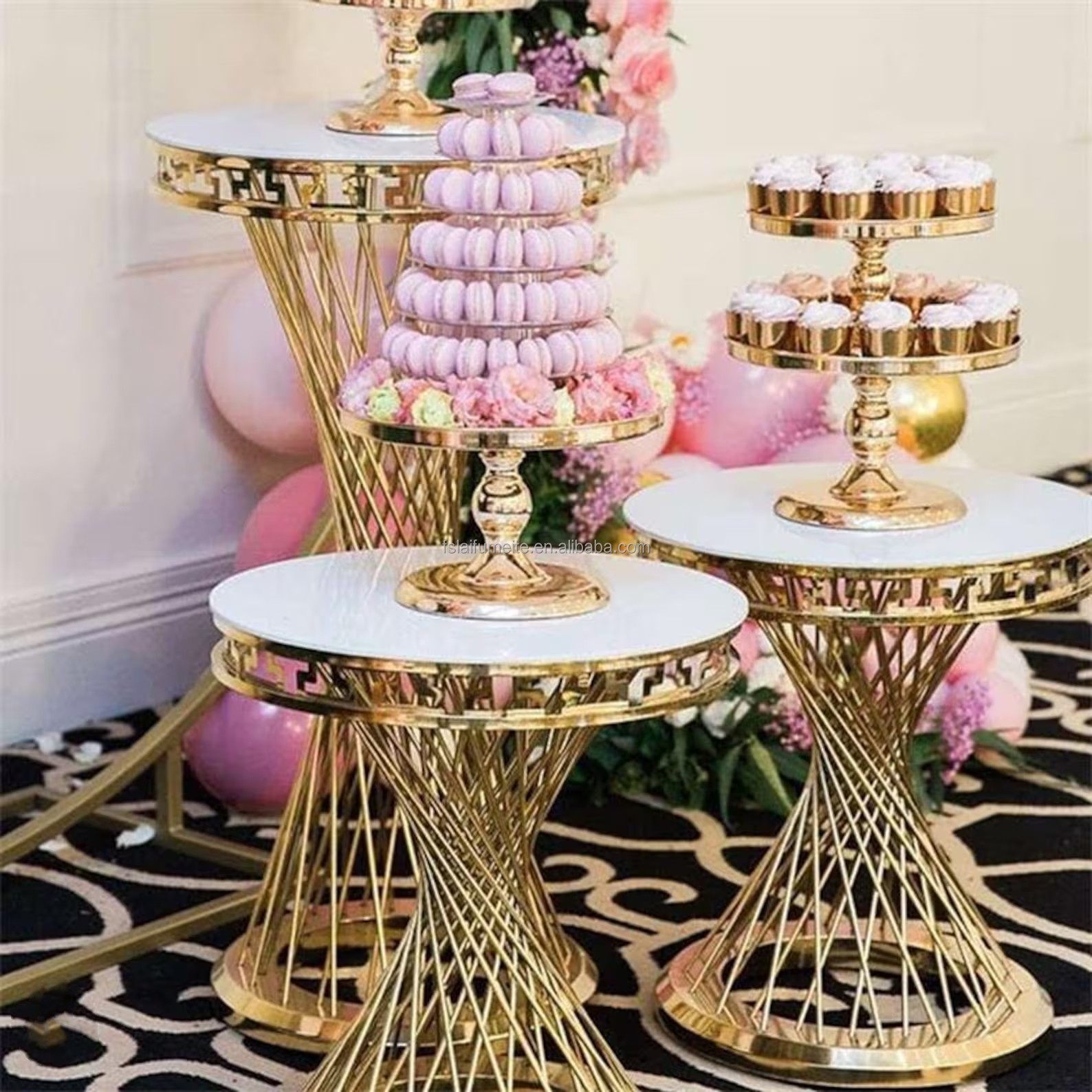 Wedding decoration supplies white cylindrical dessert table props cake round cylinder pedestal stand set for dessert table