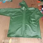 rubberized PVC material green raincoat rain suit rain jacket fishing agriculture camping walking
