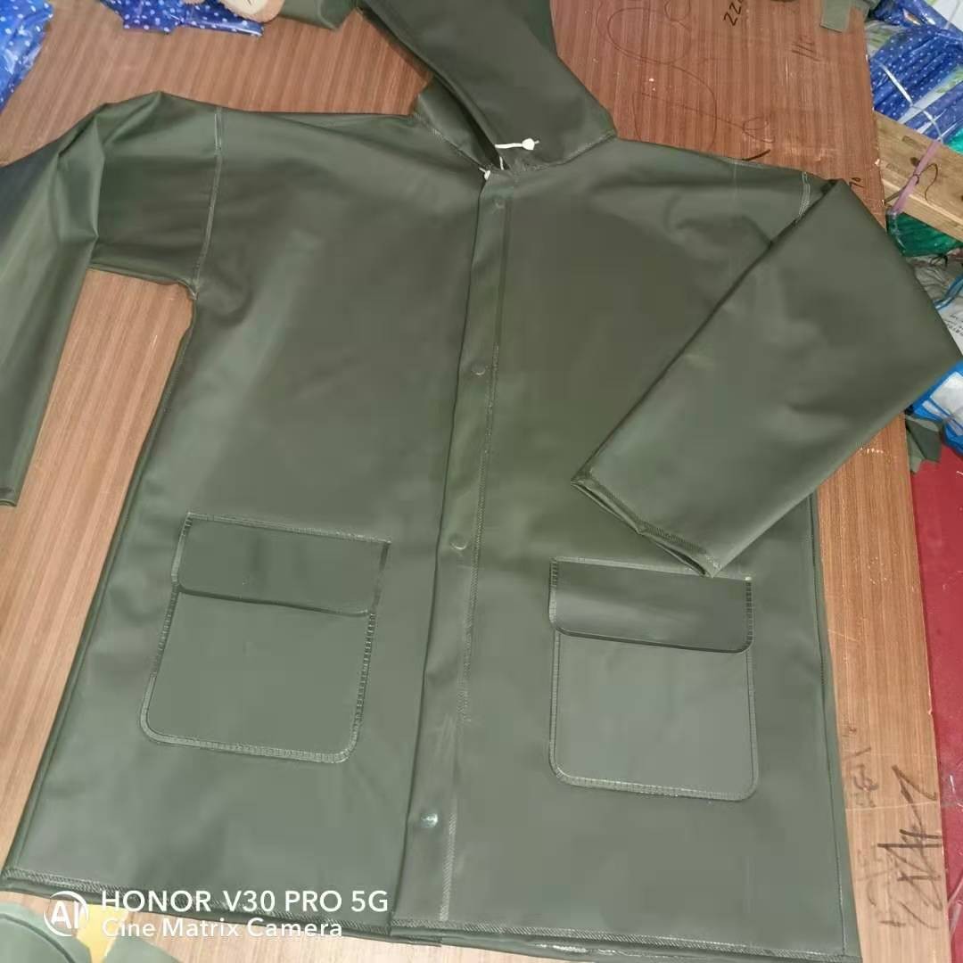 PVC raincoat half PU