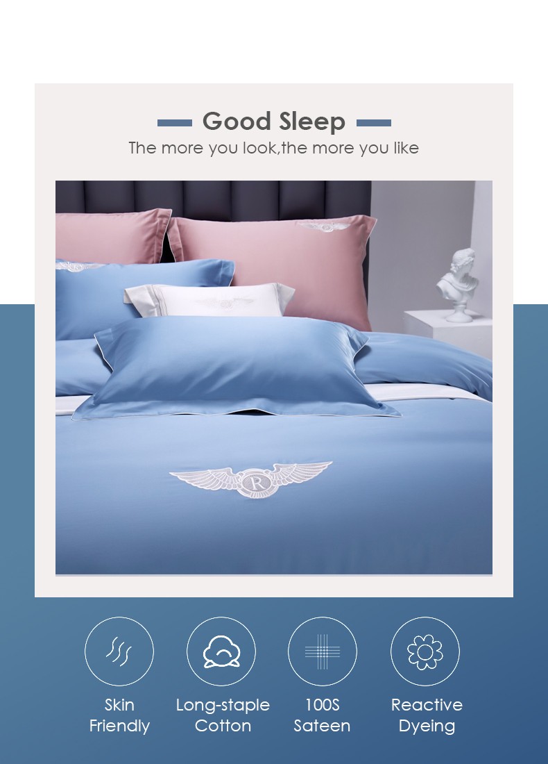 Bedding Sets Comforter 100% Cotton Bed Linen Duvate Cover Pillowcase 4 Pcs Bedding Set Super Soft Luxury OEM Plant Modern 80