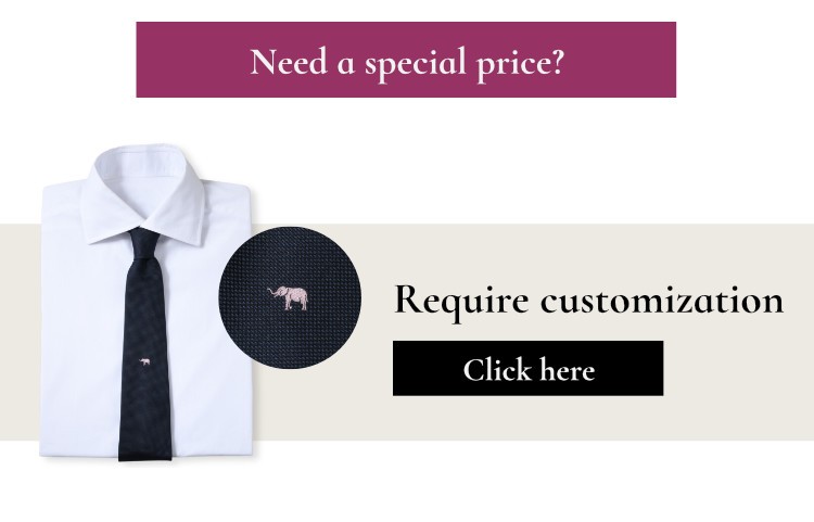 Hot Sale Woven Luxury Men's Tie Accessories 100% silk Lined Night Blue with Pink Powder embroidery - Customize embroidery