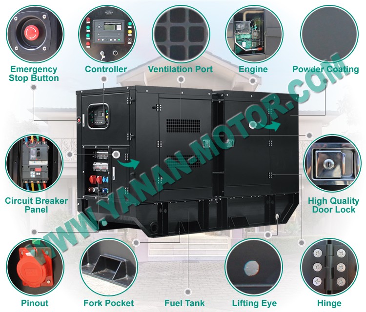 Super Silent Diesel Generator With ISUZU Engine Hot Sales For Blue Power Generator Diesel 30kw