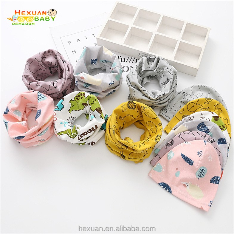 Fashion Cute Kids Newborn Girl Boy Infant Crochet Knit Hat Beanie Accessories Cotton Baby Hats & Scarf Set