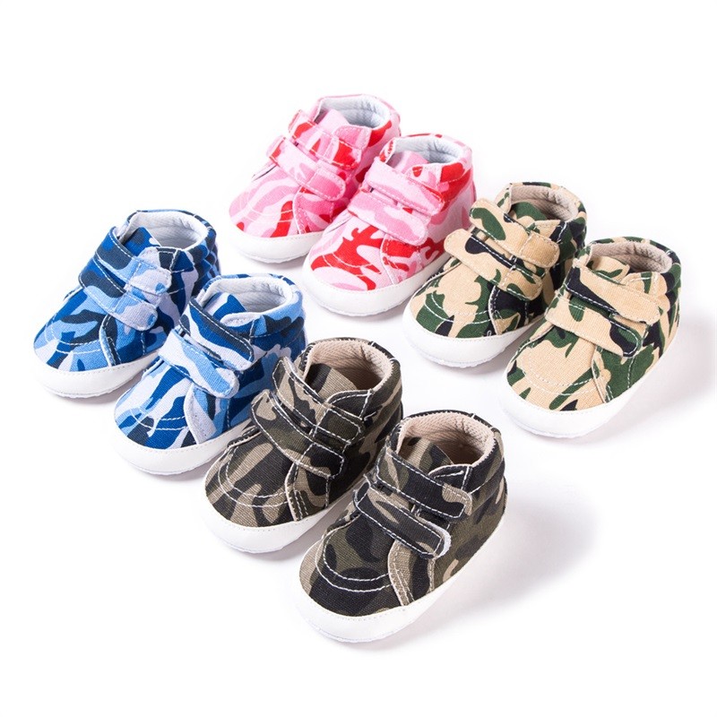 0-1years Breathable Camouflage Non Slip Soft Bottom Baby Kids Child Canvas Shoe Court Sneaker Newborn Toddler Shoes