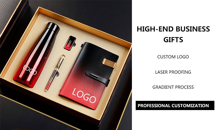 Promotional Business Gift Set Luxury Gradient Ramp Gifts Notebook Executive Corporate Kits Support Custom 6 in 1 Stationery