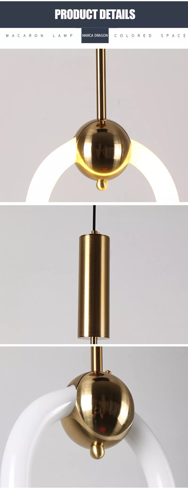 Ring LED Pendant Lights Indoor Lighting Glas Hanging Lamp For Home Kitchen Bedside Living Room Dining Table Fixtures Decoration