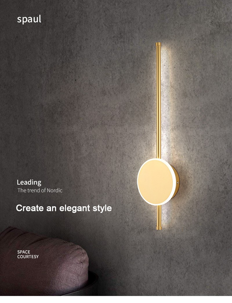 New Led Wall Light Postmodern Simple Living Room Bedroom Bedside Aisle Background Wall Lighting Strip Creative Decorative Lamps