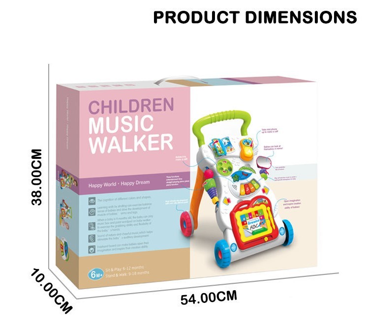 Hot sale 2023 baby toys with music drawing board for new born baby walkers huanger baby toddler toy