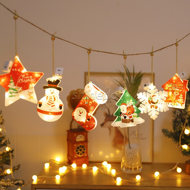 LED Christmas holiday lights Curtain costume Garland Snow tree socks Christmas star holiday lights