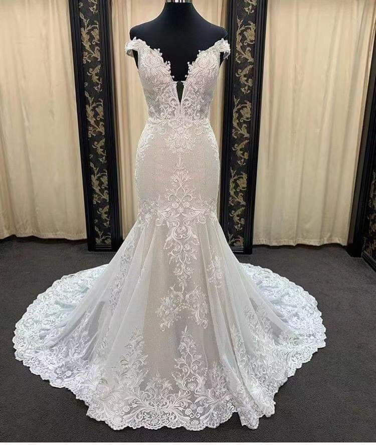 Wholesale luxury lace crystal beaded wedding apparel & accessories sequined prom dresses off shoulder vestidos de fiesta