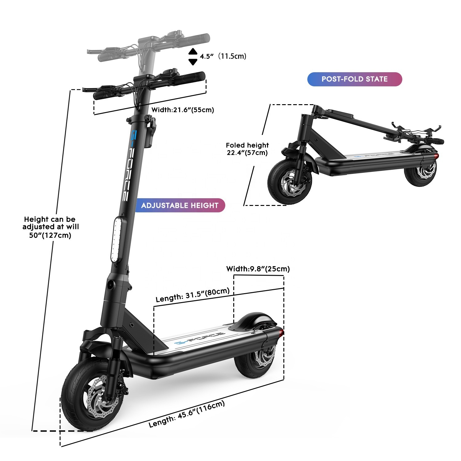 Foldable two wheels electric scooter 500W hub gear motor 48V 12Ah folding electric scooter