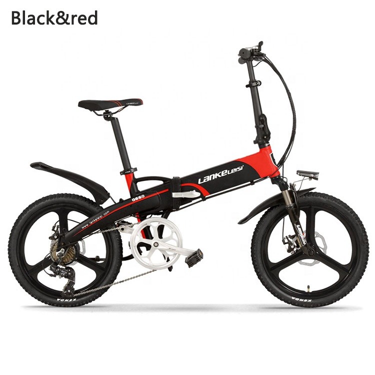 G660 rop ship Folding electric bike 500W 48V 10.4ah 12.8ah 14.5ah LANKELEISI 20 Inch Fat Tire Bike Mountain Snow Bicycle