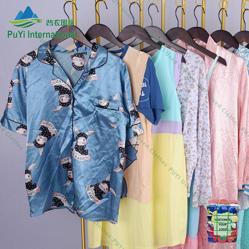 Ladies silk nightdress sleepwear used summer clothes kids used clothes second hand clothing