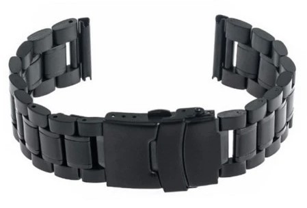 Solid Metal Watch Strap GD016 Black High Quality Solid Watch Stainless Steel Strap 18 - 26 mm Watch Bands & Accessories