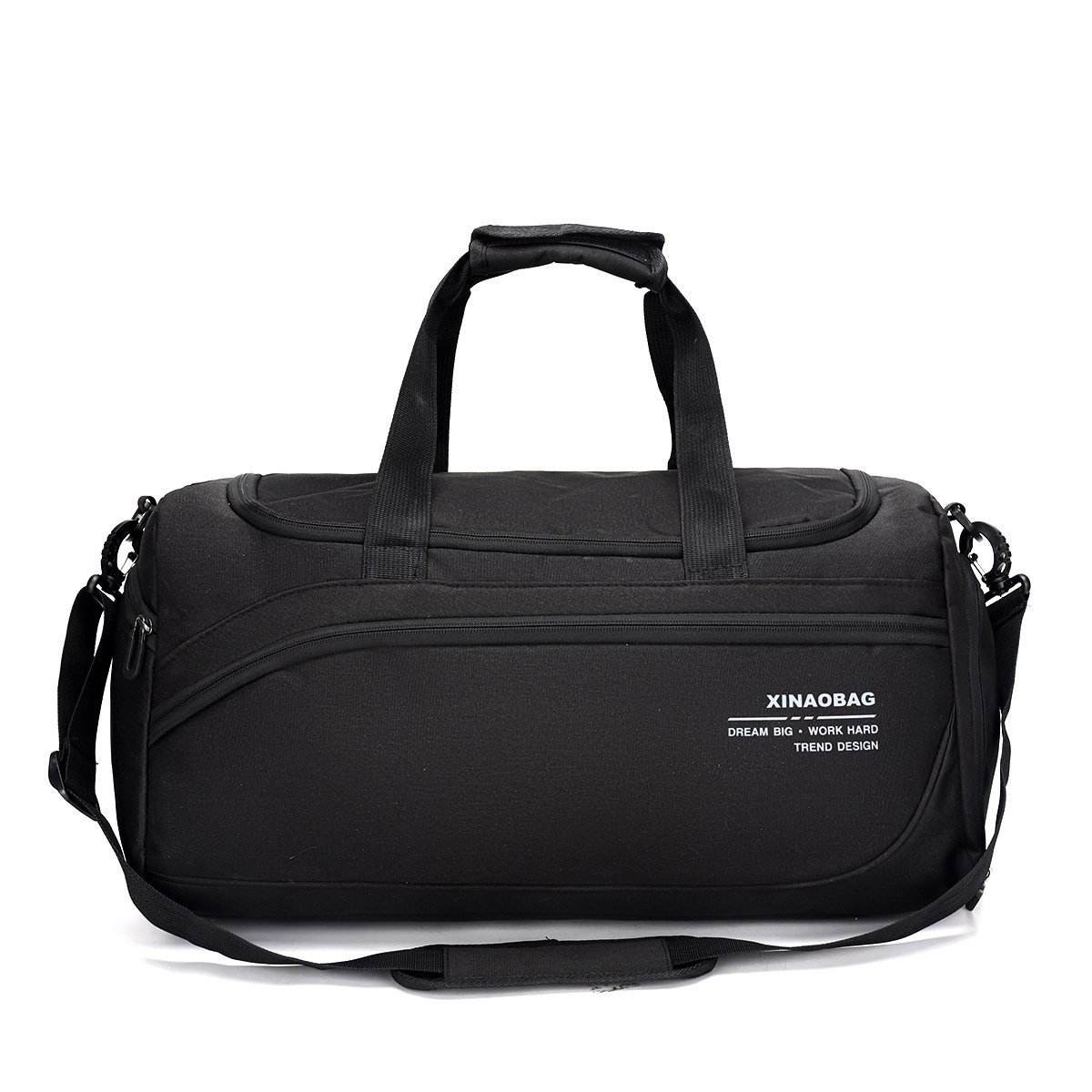 Custom Print Large Capacity Sports Gym Bag with Shoe Compartment & Wet Pocket Men Women Nylon Travel Duffel Ba