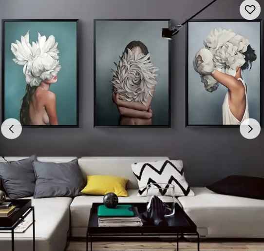 Poster Picture Wall Living Room Home Decor Print Nordic Modern Fashion Floral Feather Woman Abstract Style Canvas Painting Art