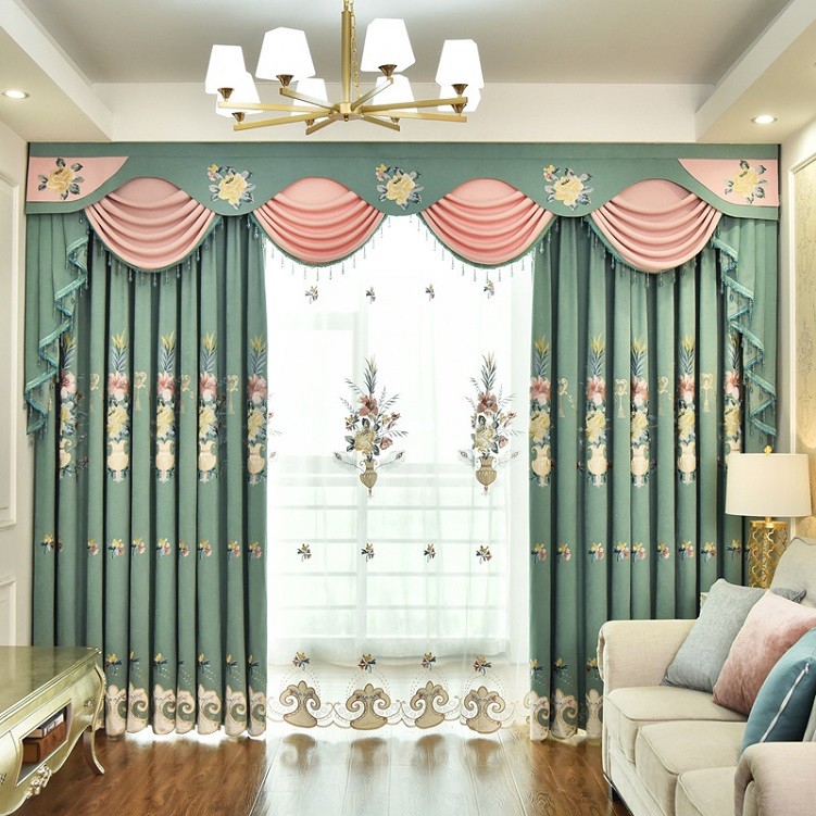 luxury european home textiles ready-made blackout curtains for living room