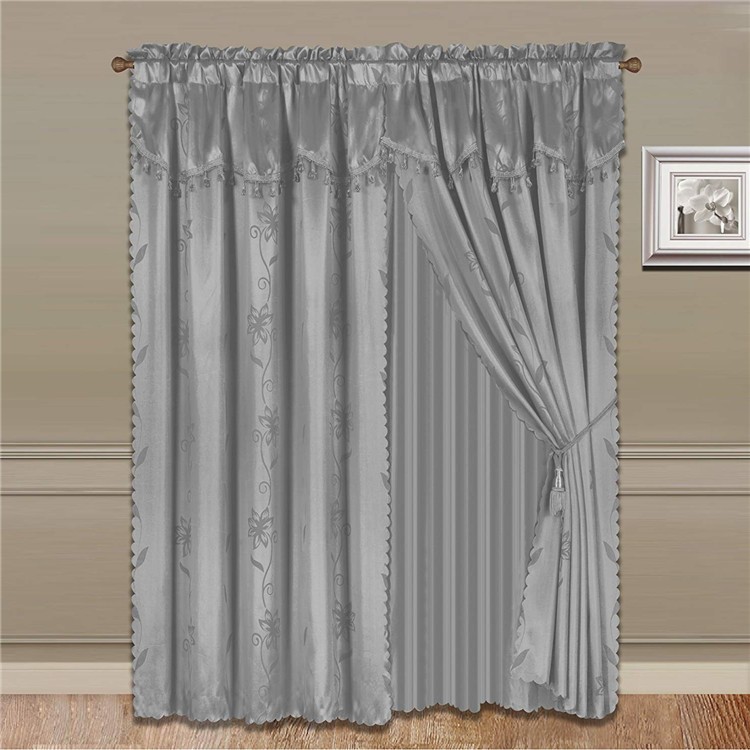 Top grade Egyptian hotel door jacquard blackout curtain valance