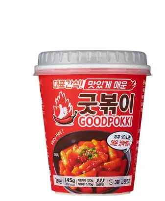 Goodbokki hot Ready made food Easy to enjoy tteokbokki Rice cake Made in Korea with sauce Cup
