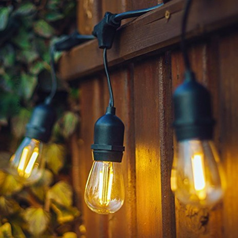 10m 15m S14 Solar Outdoor In Holiday Lighting Garden Powered String Lights With Bulbs Led Edison