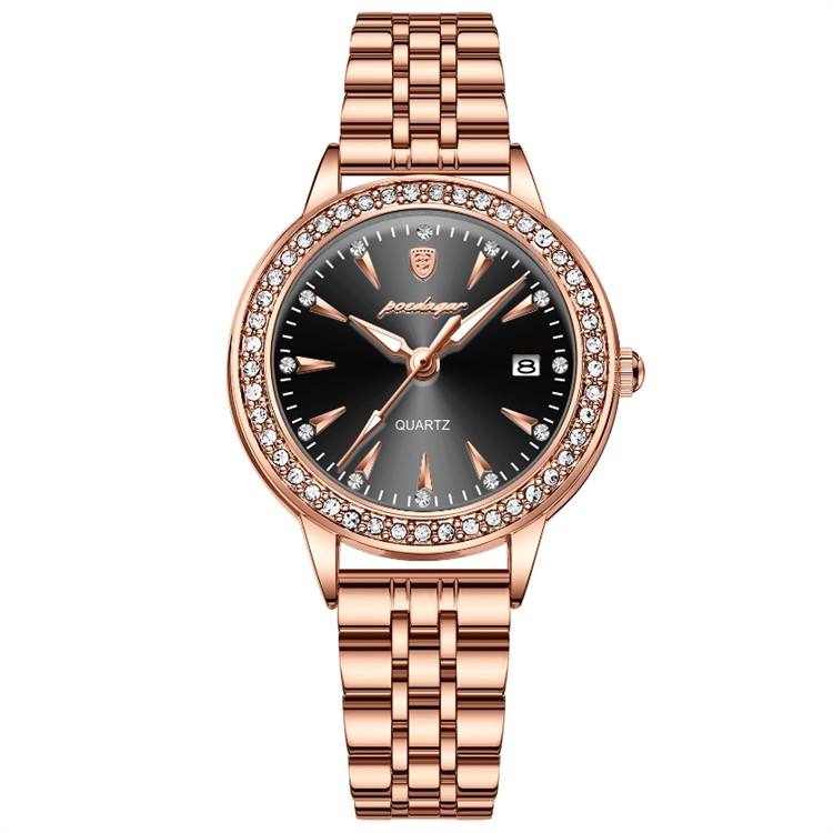 Quality Stainless Steel Watch Strap Top Brand Waterproof Quartz Women's Wrist Watches Poedagar P366