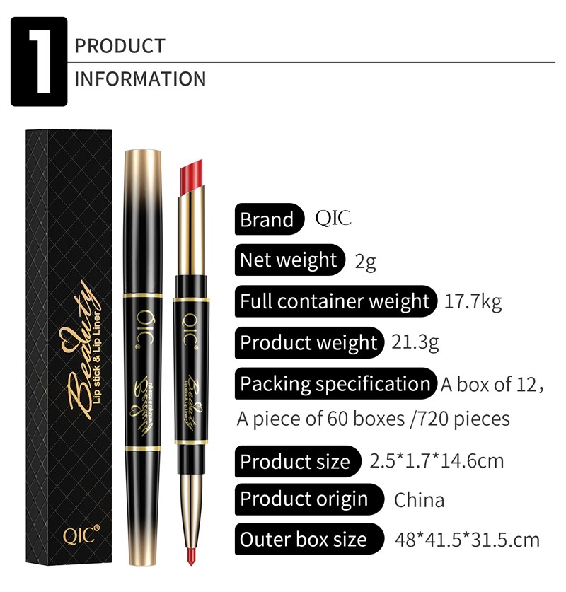 Custom Lip Liner Waterproof Matte Lipstick Lip Liner Set Private Label 2 in 1 Lipstick and Lip Liners Set Two In One Makeup