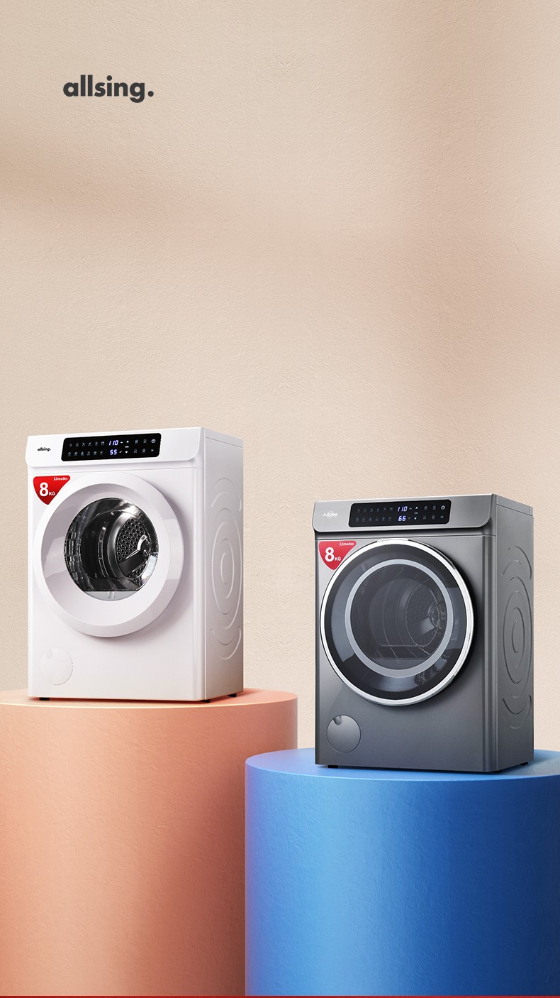 Allsing 3KG 7KG 9KG Portable Mini Cloth Dryer Machine CE/CE Certificate PTC Heating Tumble Dryer Electric Control Panel