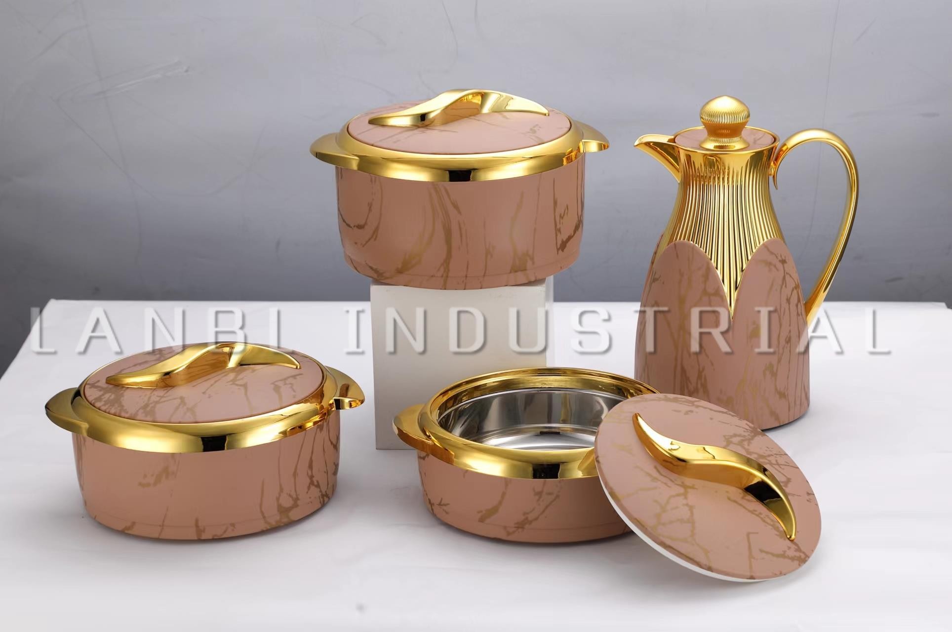 Free Sample Luxury 3 Pcs/Set Home Use Insulated Stainless Steel Hot Pot Food Warmers Casserole Container