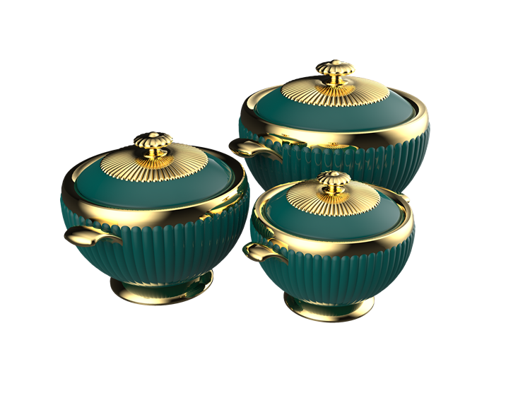 April Fresh New Design Pumpkin Lamp 3PCS SET 1.2L+1.8L+3.2L Luxury Insulated Hot Pot Casserole Food Warmer Containers