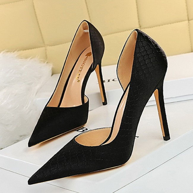 H0030 New Arrivals fashion High Quality high heels 10.5 cm for women Pointed toe Solid Satin Sexy Beauty Women's Pumps sandals
