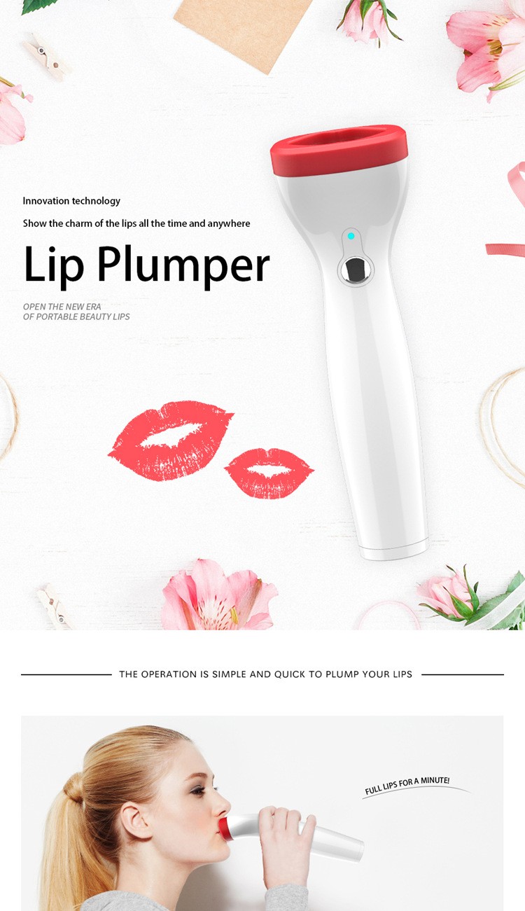 Electric Plumping Device Lip Augmentation Instrument Rechargeable Automatic Lip Plumper Device Lip Beautification Tool
