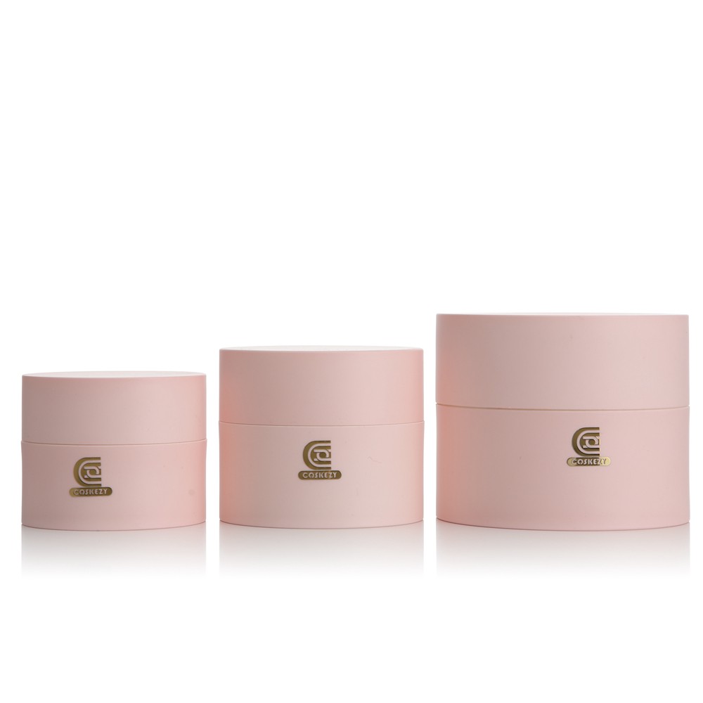 Wholesale 30ml 50ml 100ml High Quality Empty Round Pink PET Plastic Replaceable Cream Jar For Cosmetic