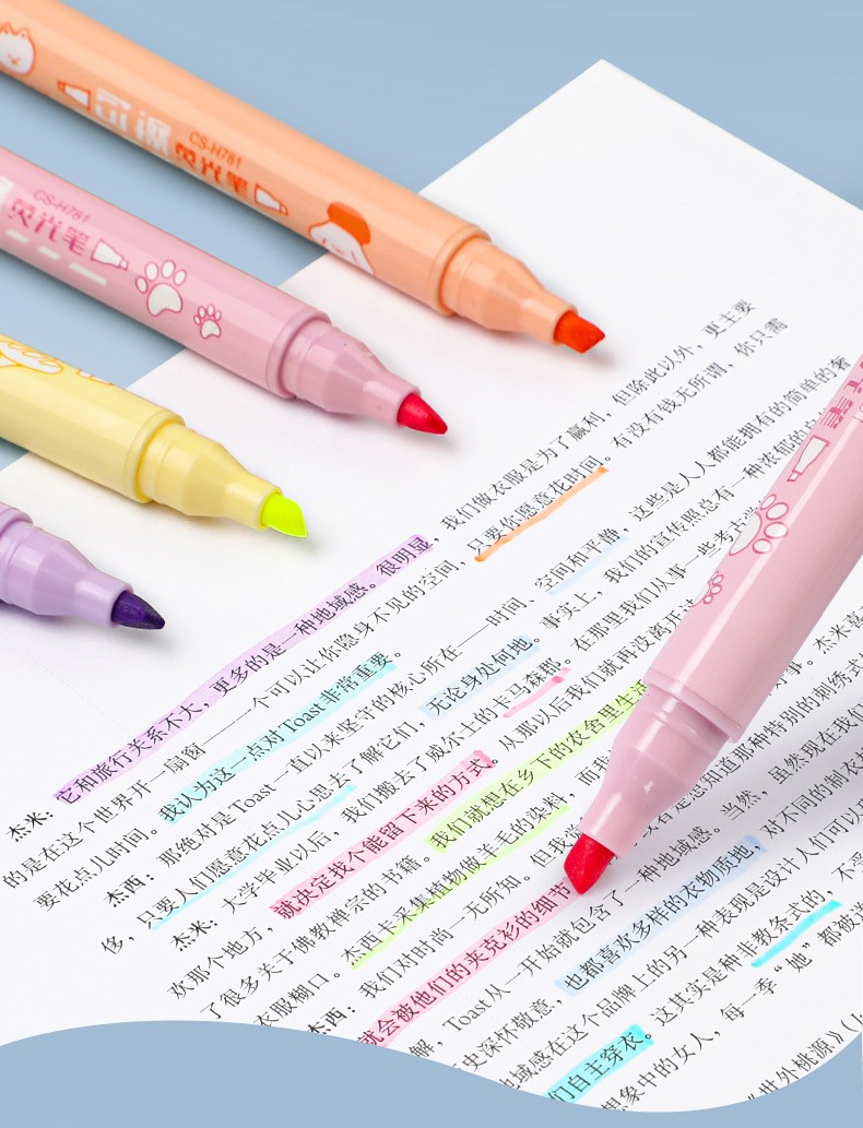 JPS OEM Iluminador Yellow Square Cute Highlighters
