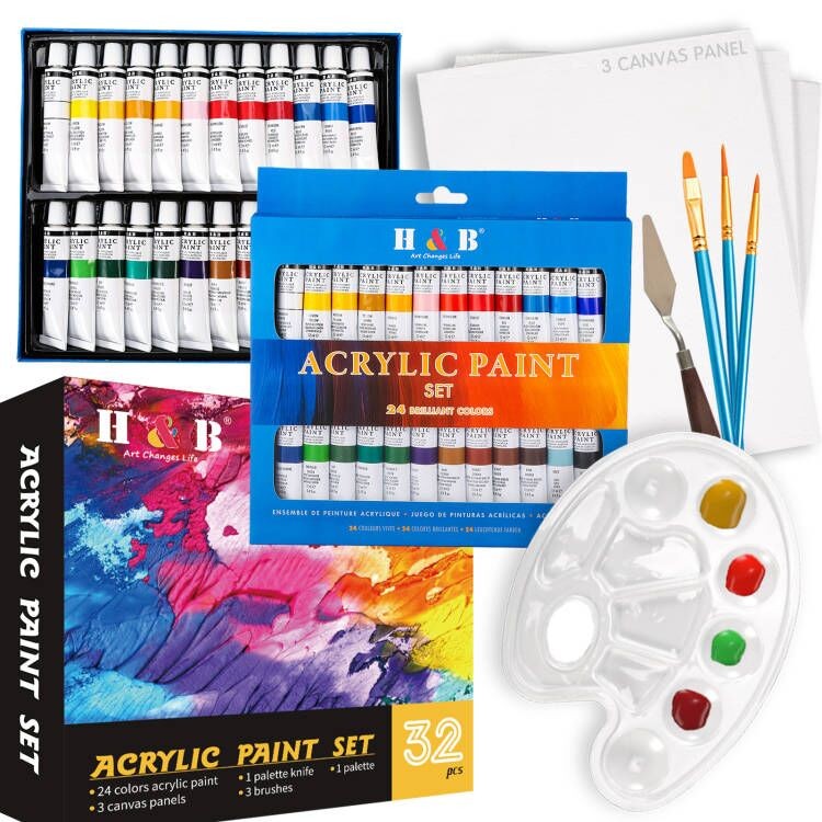 Custom 32pcs 12ml*24 and drawing acrylic paint set