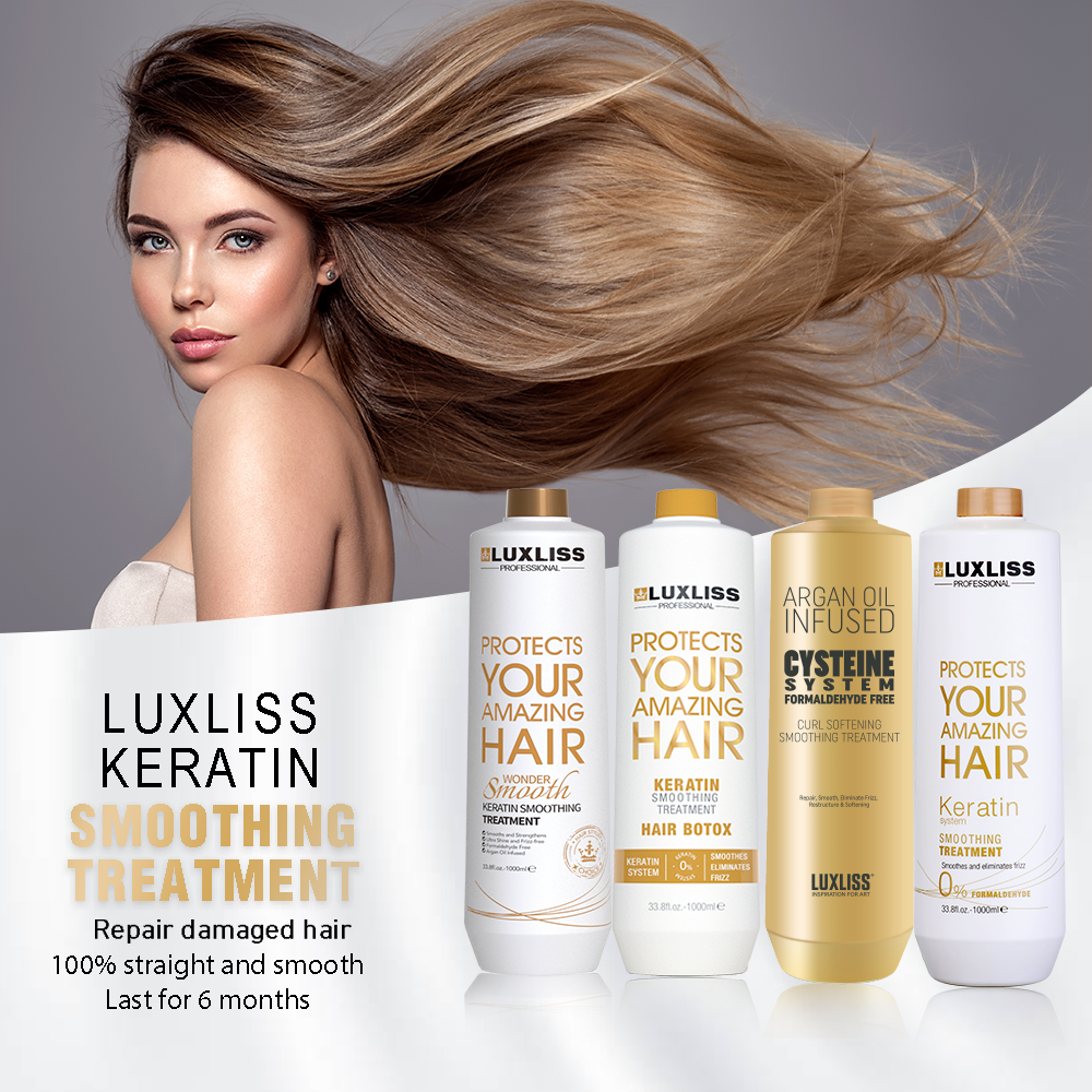 Luxliss High Quality Wholesale 100ML 1000ML Formaldehyde Free Smooth Straightening Nanoplastia brazilian Keratin Hair Treatment