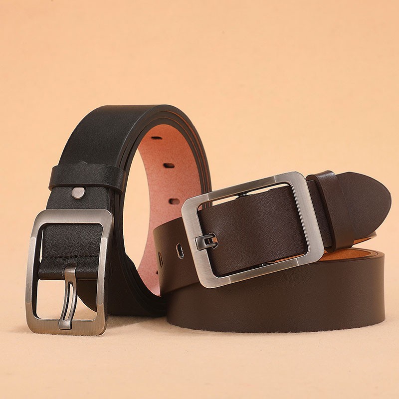 factory wholesale pure leather executive men belt custom Men's pin buckle genuine leather belt supply casual cowhide belt