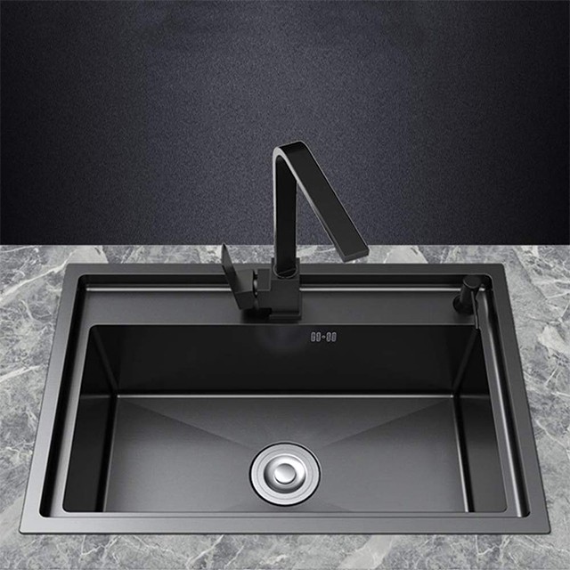 Sinke'e black nano modern handmade kitchen sink guangzhou foshan zhongshan stainless steel sink