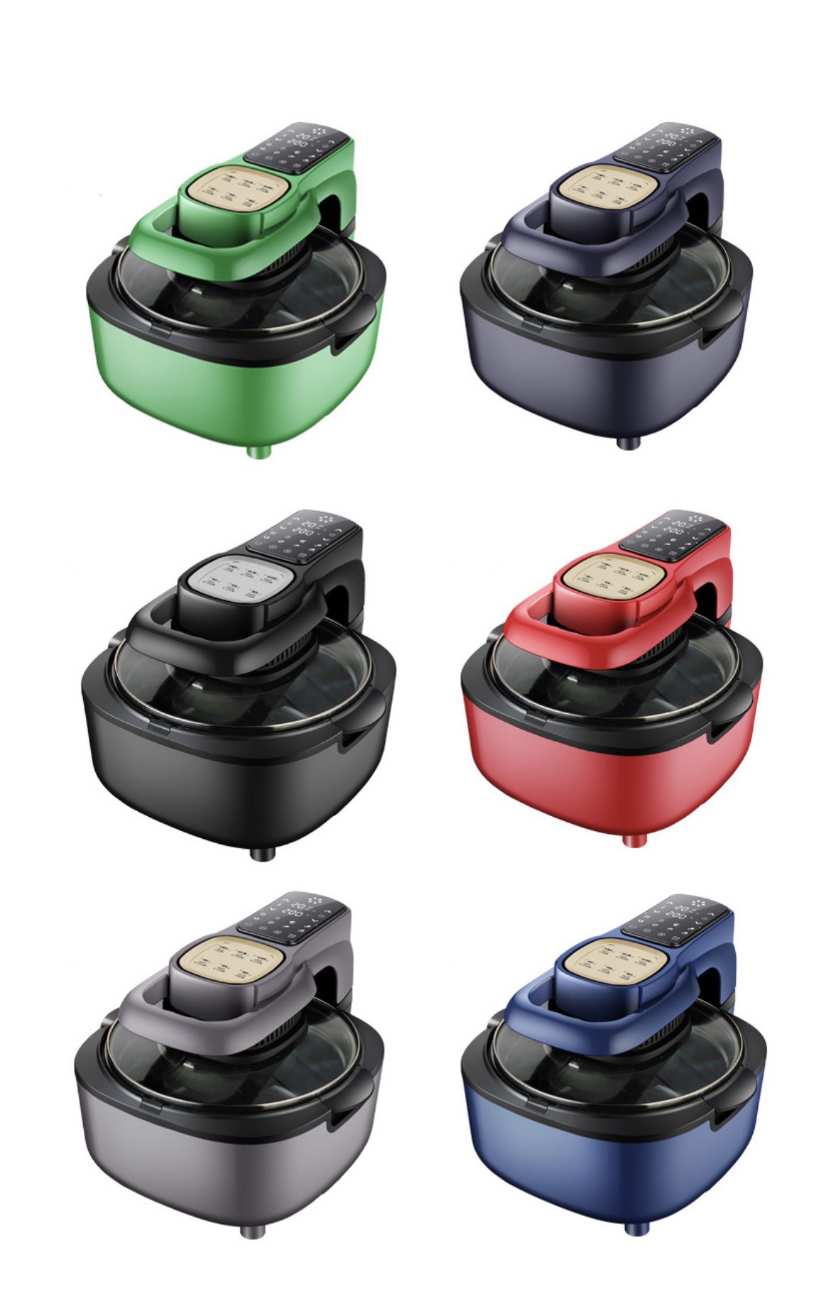 Double Protection Circuits Cool-touch Handle Non-stick Pan Air Fryer