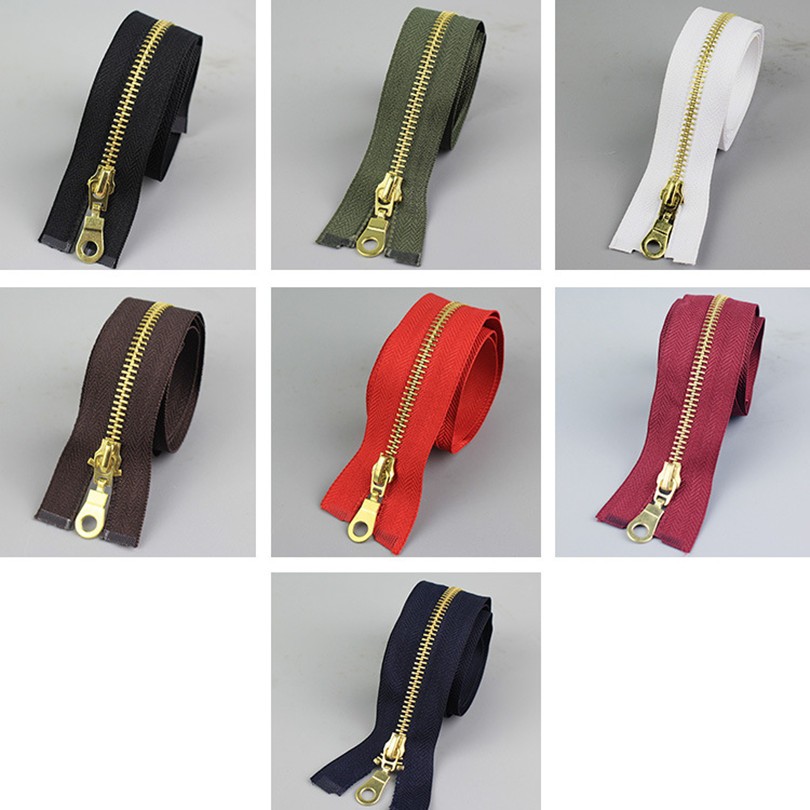 Wholesale Price Heavy Duty 5# Close End Gold Color Teeth GoodTape Custom Reversible Jacket Zipper Metal Zipper Metallic Zippers