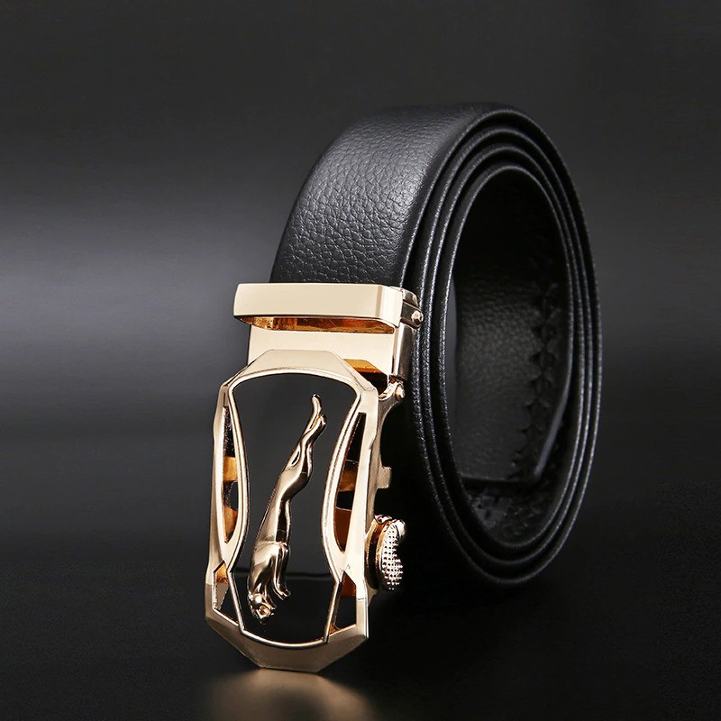New Men Belts Metal Automatic Buckle Brand High Quality Leather Belts for Men Famous Brand Luxury Work Business Strap