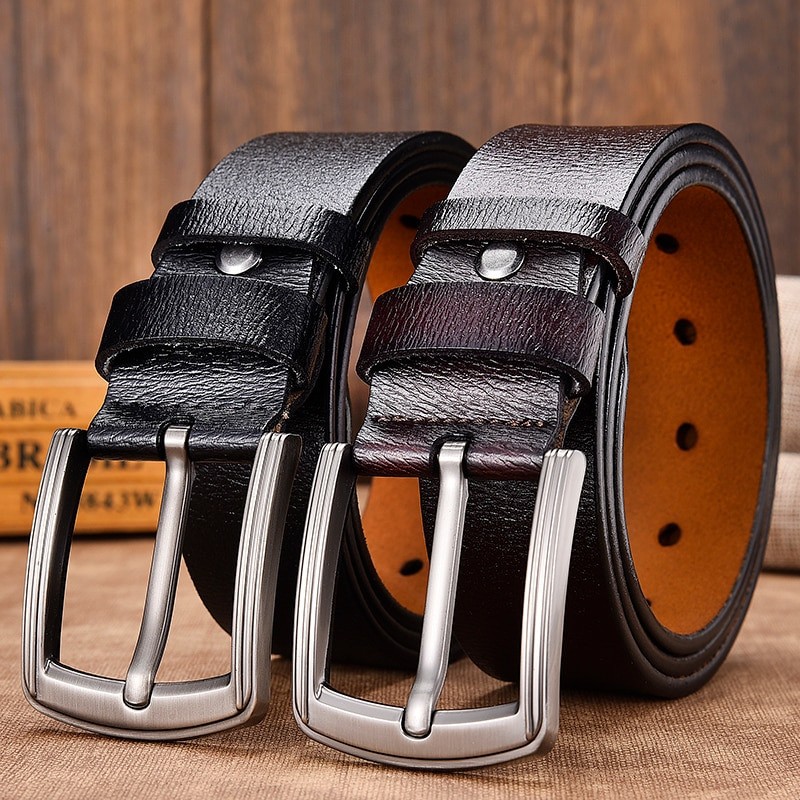 New Arrival Fashion Genuine Leather Luxury Strap Male Belts For Men Classic Vintage Pin Buckle Leather Belt Male Belt Men