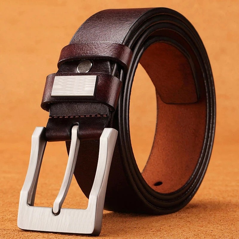 New Genuine Leather For Men's High Quality Buckle Jeans Cow skin Casual Belts Business Cowboy Waistband Male Fashion Designer