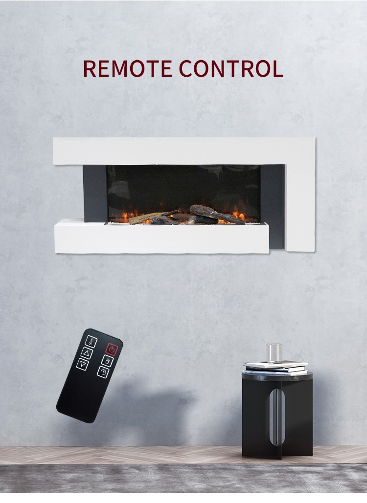 New design 24 hours timer luxury electric fireplace wall mounted with log set