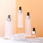 Frosted Spray 100ml 120ml 150ml Fine Mist PET Plastic Bottle Flat Shoulder Silver Neck Pump Spray Bottle