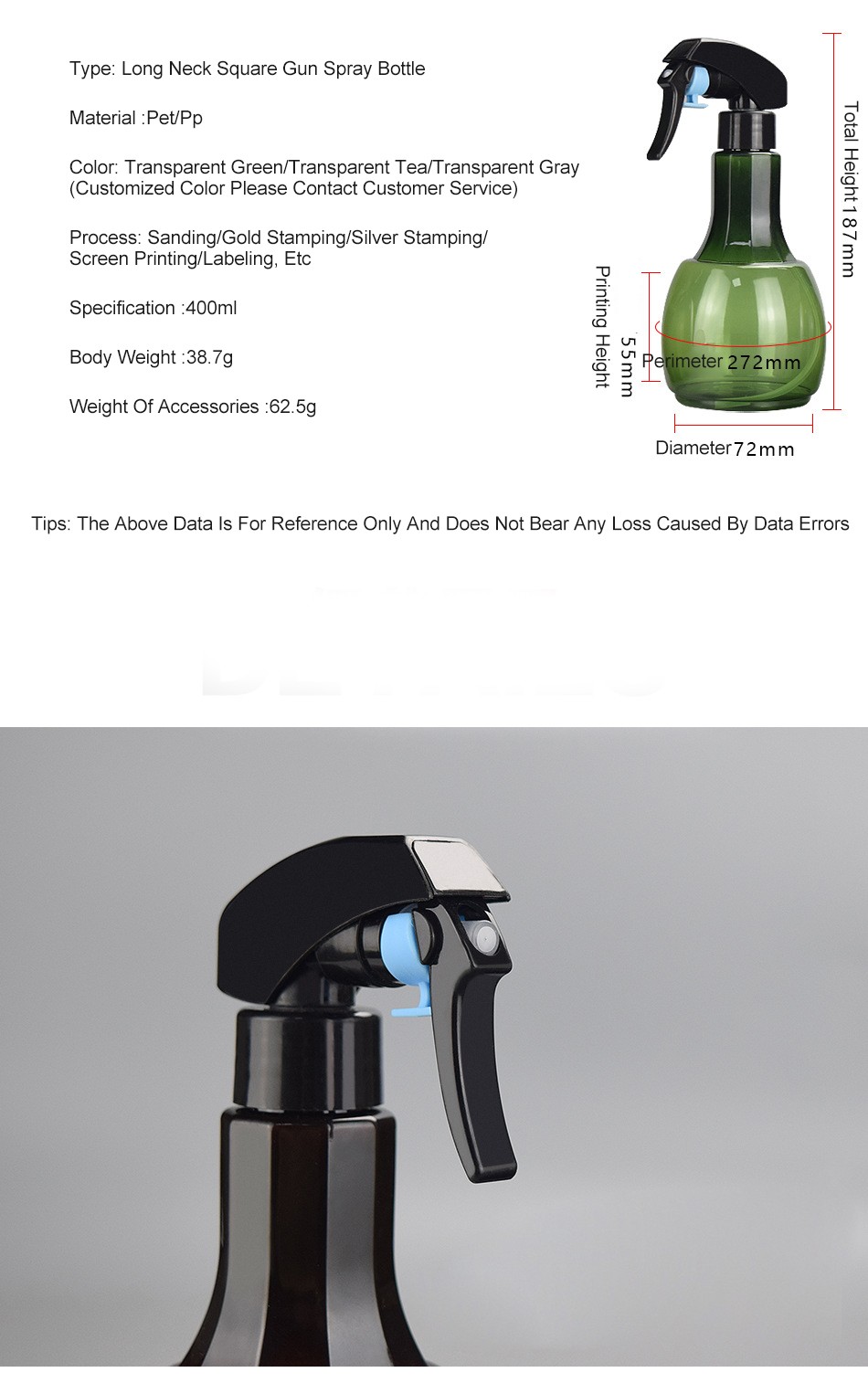 500ml Amber Clear PET Round Shoulder Spray Bottle Plastic Lotion Pump Shampoo Bottle With Bamboo Pump Cap