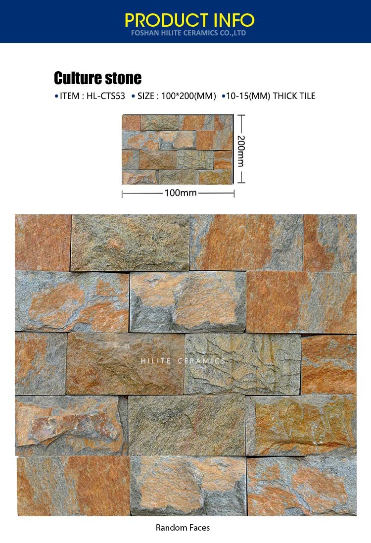Durable Anti-corrosion Natural Exterior Outdoor Culture Wall Veneers Stone