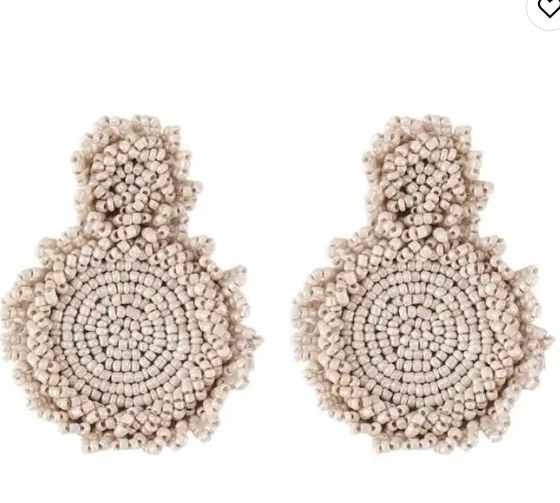 Small round beaded stud back earrings in ever green and gold