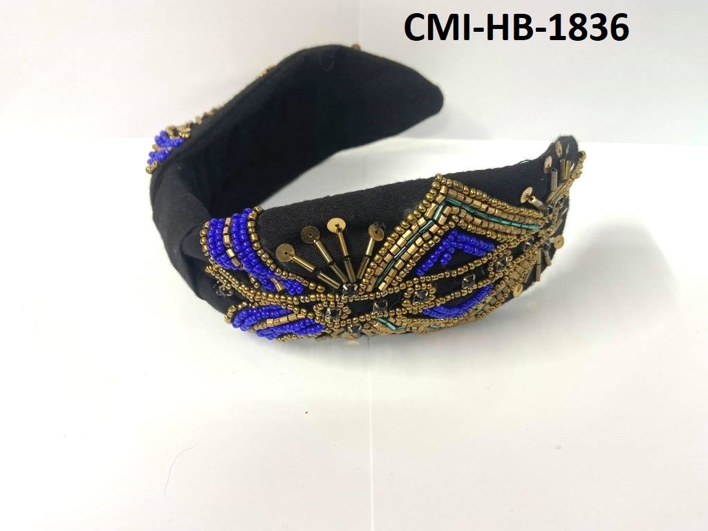 Latest new design 2023 Hand Embroidered Hairband for Women Hairband Bridal Accessory custom Hairband